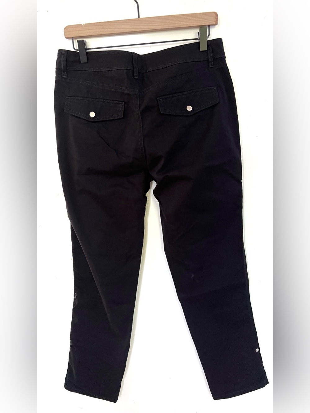 WHBM White House Black Market Black Ankle Pants Straight Leg Utility Size 8 - Picture 5 of 6
